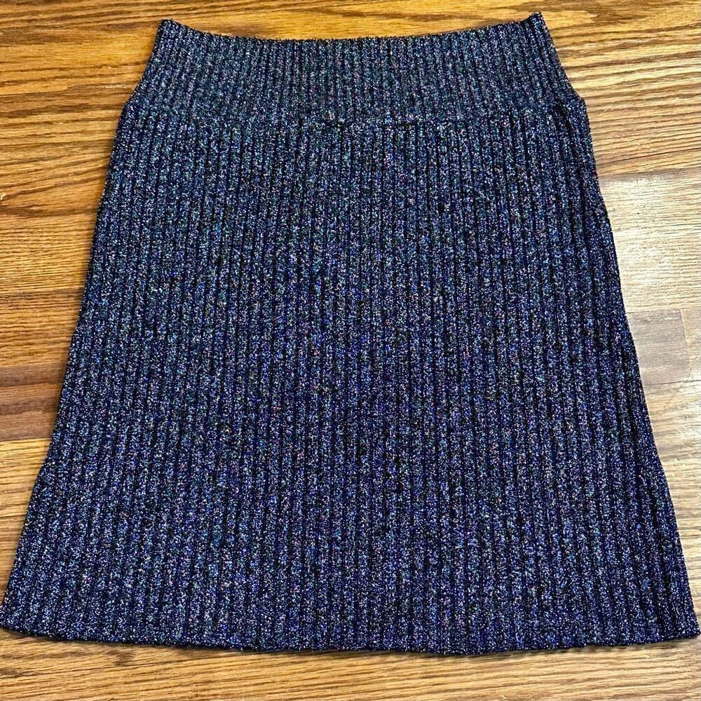 Alberta Ferretti | Blue Ribbed Mini Skirt | Size US 6